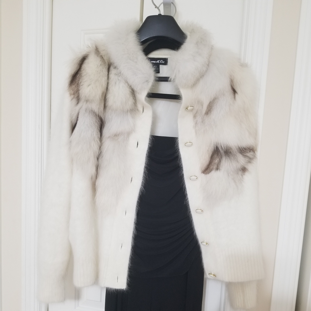 Angora bottom up sweater /coat